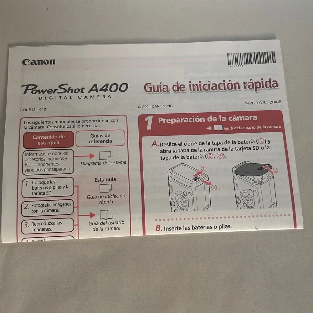 Canon PowerShot PC 1080 Digital Camera  Silver Tested  No USB w/Box ,Manual & SD